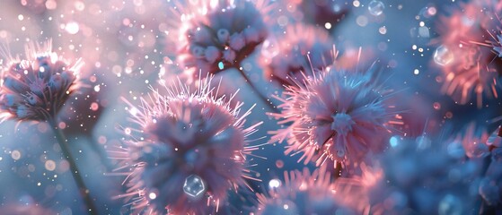 Fototapeta premium Silver Sparkle: Milk thistle blooms sparkle with silver particles, adding a touch of magic to their serene beauty.