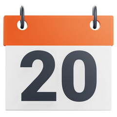3d 20th twenty ay of month calendar illustration