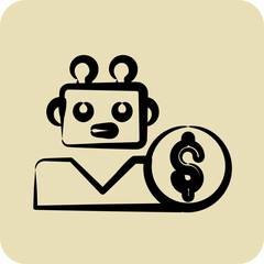 Icon Robo Advisor. suitable for education symbol. hand drawn style. simple design editable