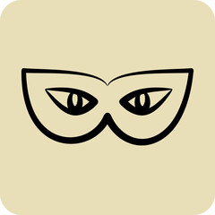 Icon Masquerade. suitable for Halloween symbol. hand drawn style. simple design editable. design template