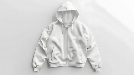 White hoodie jacket mockup