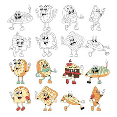Bakery Toast Retro Mascot