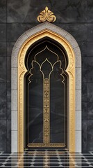 Naklejka premium Black And Gold Mosque Gate