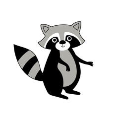 Illustration of funny cartoon raccoon - 750367612