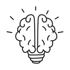 brain doodle icon transparent background