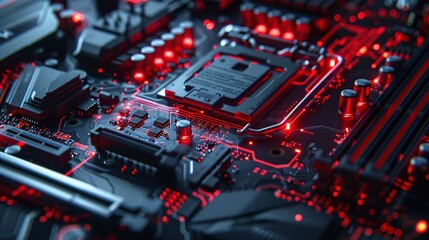Expert technology technician offering services for computer hardware maintenance and repair. - obrazy, fototapety, plakaty