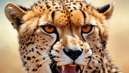 Fantasy Illustration of a wild animal cheetah. Digital art style wallpaper background.
