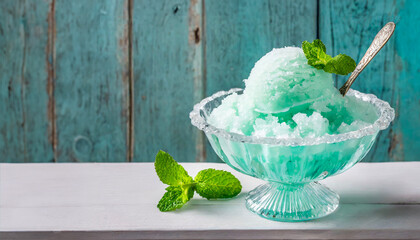 Image of mint-flavored shaved ice
 - obrazy, fototapety, plakaty