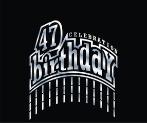 Fototapeta na wymiar Happy Birthday Celebrating of 47 Years, Party Events Based. fireworks Mix colors Logo