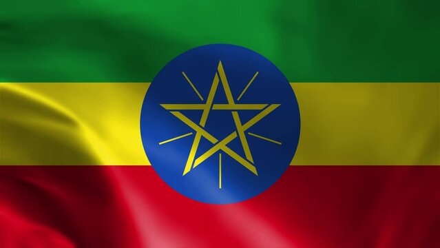 Flag of Ethopia, Waving flag of Ethopia, 4k render seamless animation.