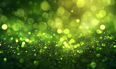 Obraz premium a green background with green lights and sparkles, Generative AI 