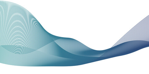 Abstract wavy lines flowing curve blue gradient color on transparent background. Abstract white background colorful lines. modern wavy stripes on white background isolated.