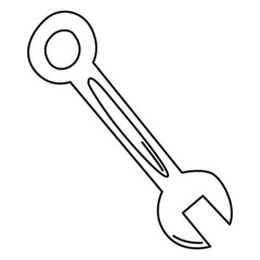 wrench doodle icon transparent background