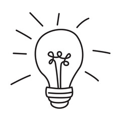 lamp doodle icon transparent background