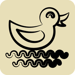 Icon Duck. suitable for City Park symbol. hand drawn style. simple design editable. design template