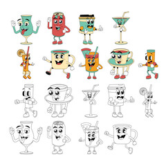 Drink Cafe Retro Mascot