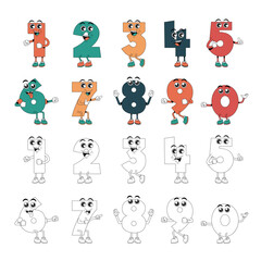 Number Retro Mascot