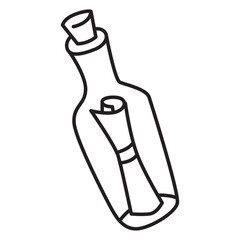 bottle letter doodle icon transparent background
