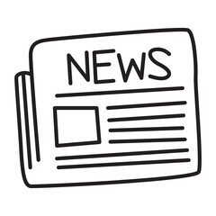 newspaper doodle icon transparent background