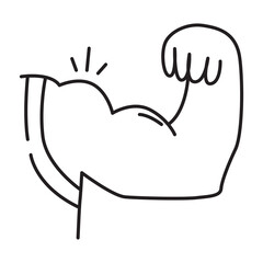 hand muscles doodle icon transparent background