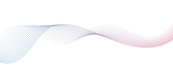Flowing Dot Wave Pattern Halftone Curve Shape on Transparent Background