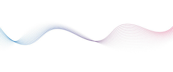 Flowing Dot Wave Pattern Halftone Curve Shape on Transparent Background