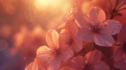 Dawn's Embrace: As the sun rises, sakura blooms awaken to embrace the dawn, their petals aglow with the first light of day.