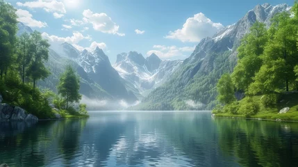 Tuinposter tranquil mountain lake © Ainur