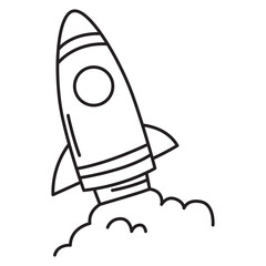 rocket doodle icon transparent background