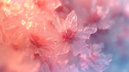 Frosty Elegance: Sakura petals veiled in frost, a chilly beauty.