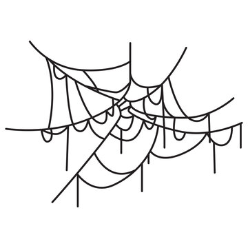 spider web doodle icon transparent background