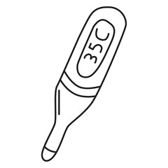 thermometer doodle icon transparent background