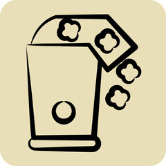 Icon Popcorn Maker. suitable for Kitchen Appliances symbol. hand drawn style. simple design editable