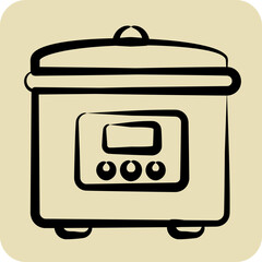Icon Rice Cooker. suitable for Kitchen Appliances symbol. hand drawn style. simple design editable