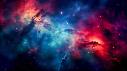 Naklejka premium Colorful nebulae in deep space. Space background.