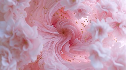 Petal Tornado: Sakura's petals whirl in a stunning tornado pattern in extreme macro.