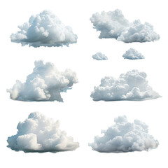 set of clouds illustration, isolated background