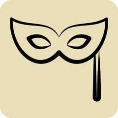 Icon Masquerade. suitable for education symbol. hand drawn style. simple design editable. design template vector. simple illustration