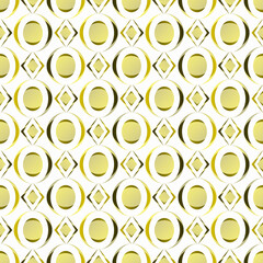 Seamless simple geometric pattern. Yellow-green ornament on a white background. - 750376009