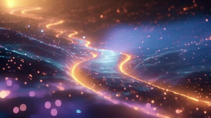 An abstract depiction of a persons journey towards financial stability with a winding road of data points and checkpoints representing the steps taken through credit score - Powered by Adobe