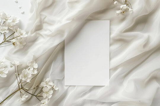 traditional wedding blank invitation mockup