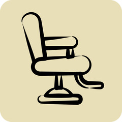 Icon Barber Chair. suitable for Barbershop symbol. hand drawn style. simple design editable. design template vector. simple illustration