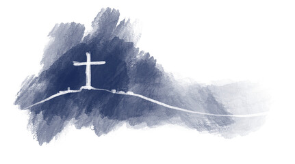 Drawing, Bible Merry christmas scene of holy family.