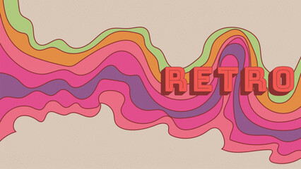 vintage abstract wave template. with retro sample text and white sapce for copy space area vector illustration