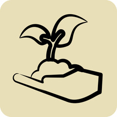Icon Seed Plant. suitable for Garden symbol. hand drawn style. simple design editable. design template vector. simple illustration