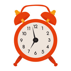 red alarm clock, isolated on white background vector