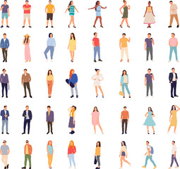 set of people, on white background vector