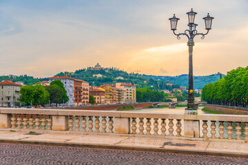 Verona city downtown skyline, cityscape of Italy in Europe - 750378085