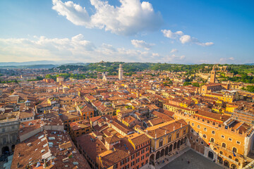 Verona city downtown skyline, cityscape of Italy in Europe - 750378088
