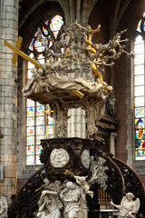 Gent in Belgium. Religious monument in a church.